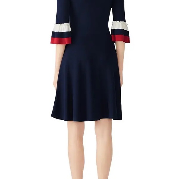 Draper James / Bell Sleeve Navy Stripe sweater Dress - Picture 6 of 7